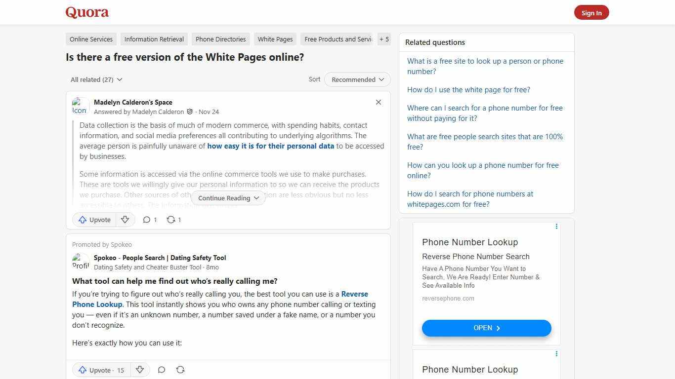 Is there a free version of the White Pages online? - Quora